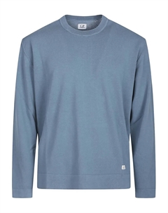 Хлопковый джемпер с круглым вырезом, синий C.p. company