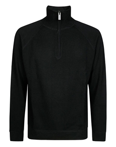 Свитер Maglia Mezza с воротником на молнии, черный Paolo pecora