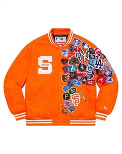 Куртка x New Era x MLB Varsity Jacket, Orange Supreme