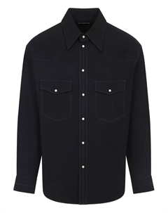 Рубашка с накладным карманом, черный Lemaire