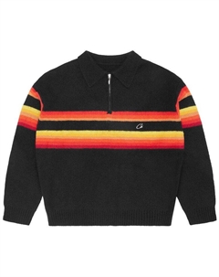 Пуловер Gradient Half Knit Zip Pullover, Black Corteiz