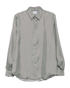 Шелковая рубашка с геометричным принтом, зеленый Aspesi