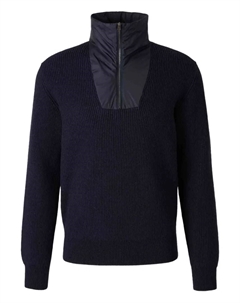 Хлопковый свитшот на молнии, синий Herno