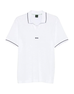 Поло из жаккарда, белый Boss