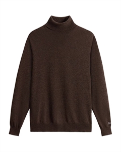 Шерстяной свитер с высоким воротником, коричневый Woolrich