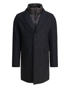 Пальто с застежкой на пуговицах и елочкой, серый Herno