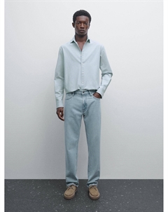 Джинсовая рубашка узкого кроя, Sky Blue Massimo dutti