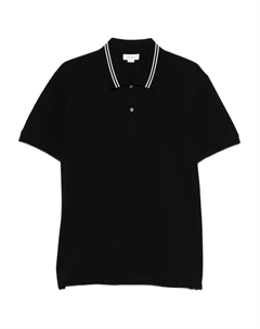 Рубашка поло с отделкой в полоску, черный Alexander mcqueen