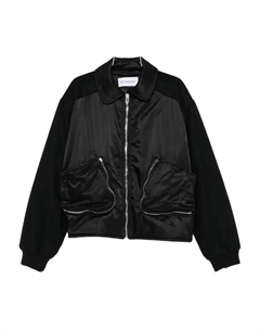 Бомбер с застежкой-молнией и шерстяными рукавами, черный Bluemarble