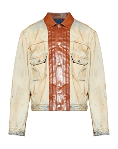 Куртка с кожаными вставками, нейтральный Dsquared2