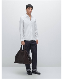 Рубашка облегающего кроя стретч, белый Massimo dutti