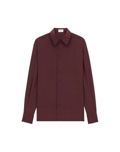 Рубашка Dotted Silk Long-Sleeve Shirt, Bordeaux Craie Saint laurent