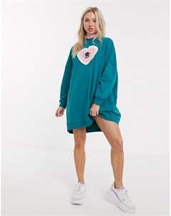 Oversize платье джемпер с многослойным воротником поло Lazy oaf