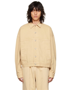 Бежевая джинсовая куртка Trucker с принтом We11done