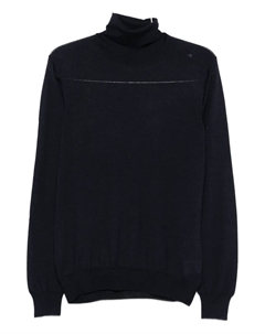 Шерстяной свитер с высоким воротником, черный Barba