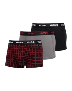 Трусы-боксеры с логотипом (набор из трех штук), черный Hugo
