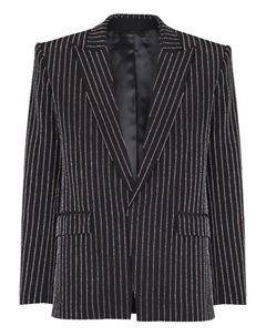 Жакет с пуговицей и кристаллами, черный Balmain