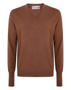 Кашемировый свитер с V-образным вырезом, коричневый Ballantyne