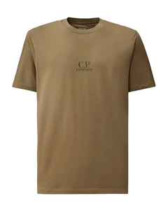 Хлопковая футболка с логотипом, зеленый C.p. company