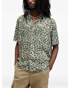 Рубашка с леопардовым принтом Underground, зеленый Allsaints