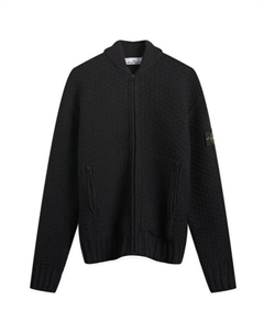 Куртка-Бомбер из чистой шерсти, черный Stone island