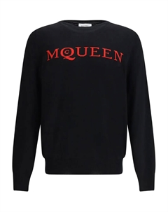Свитер с логотипом и круглым вырезом, черный Alexander mcqueen