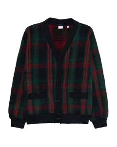 Шерстяной кардиган в клетку, зеленый Aspesi