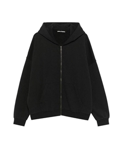 Худи Curved Logo Zip Hoodie, Black Palm angels