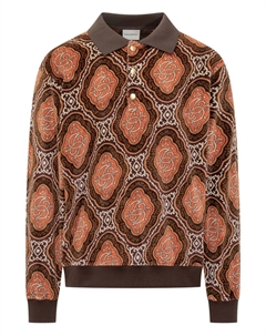 Велюровое поло с узором, коричневый Drôle de monsieur