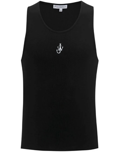 Трикотажный топ с вышитым логотипом, черный Jw anderson