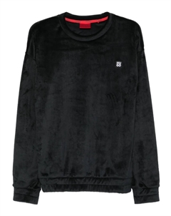 Свитер из рубчатого велюра, черный Hugo