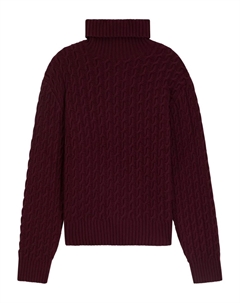 Свитер фактурной вязки с высоким воротником, красный Boss