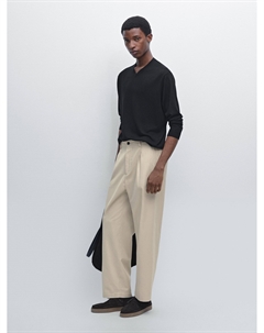 Вязаный свитер из смесовой шерсти, черный Massimo dutti