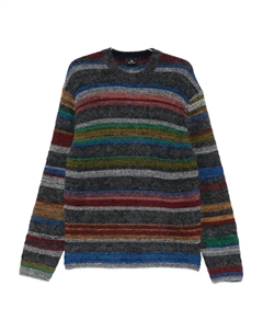 Полосатый свитер с круглым вырезом, серый Paul smith