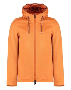 Пуховик с капюшоном из кашемира, оранжевый Herno