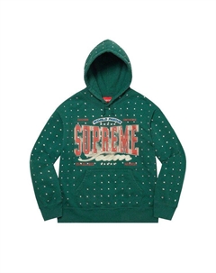 Толстовка Rhinestone Hooded Sweatshirt, Dark Green Supreme