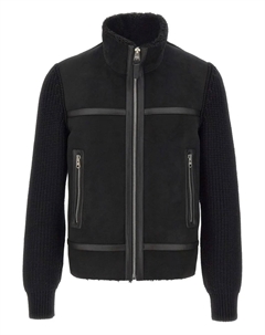 Куртка с вязанными рукавами и кожаными вставками, черный Mackage