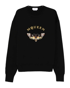 Хлопковый свитшот с мотивом мотылька, черный Alexander mcqueen