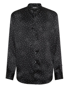 Атласная рубашка в горох, черный Dsquared2