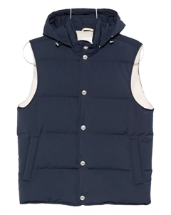 Стеганый жилет с капюшоном, синий Eleventy