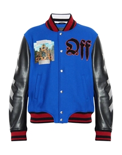 Бомбер с вышитым логотипом, синий Off-white