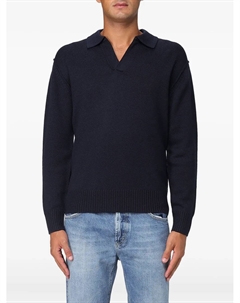 Джемпер с воротником поло, синий Paolo pecora