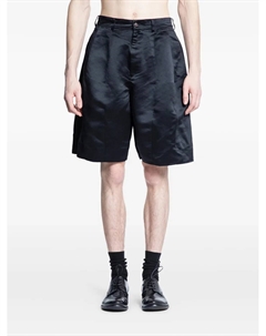 Брюки-шорты из сатина с плиссировкой, черный Black comme des garçons