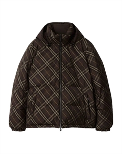 Пуховик в клетку, коричневый Burberry