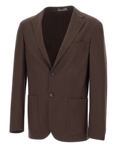 Двубортный пиджак с накладными карманами, коричневый Corneliani