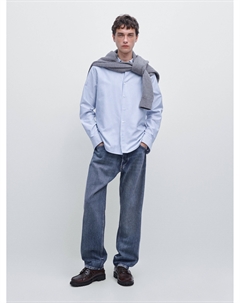 Рубашка Оксфорд Regular-Fit в полоску, Sky Blue Massimo dutti