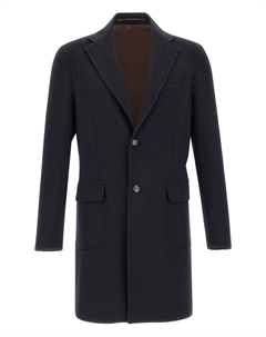 Пальто с клапанными карманами и полупоясом, синий Barba
