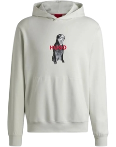 Худи с графичным принтом, белый Hugo
