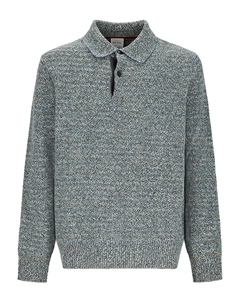 Полосатый свитер с воротником-поло, синий Paul smith