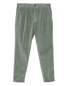 Плиссированные вельветовые брюки, зеленый Incotex